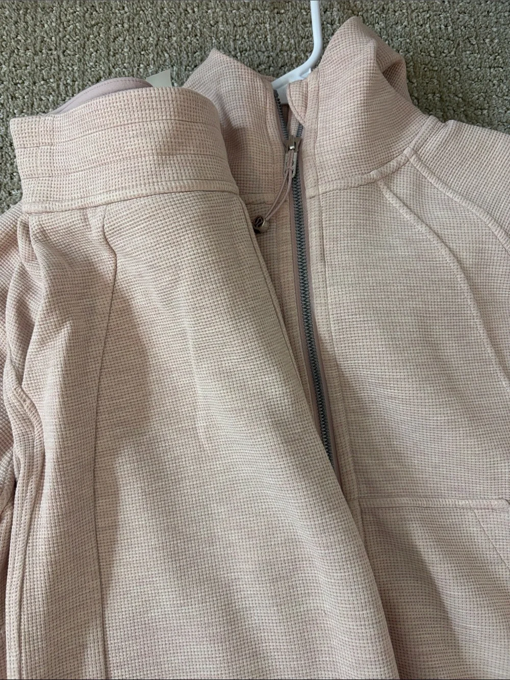 Pink Lululemon waffle scuba set. Scuba is xs/s & pants are xxs